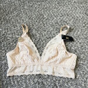 Hanky Panky Halo Lace Wire Free Bralette Bra 811205 Beige Size 38 New